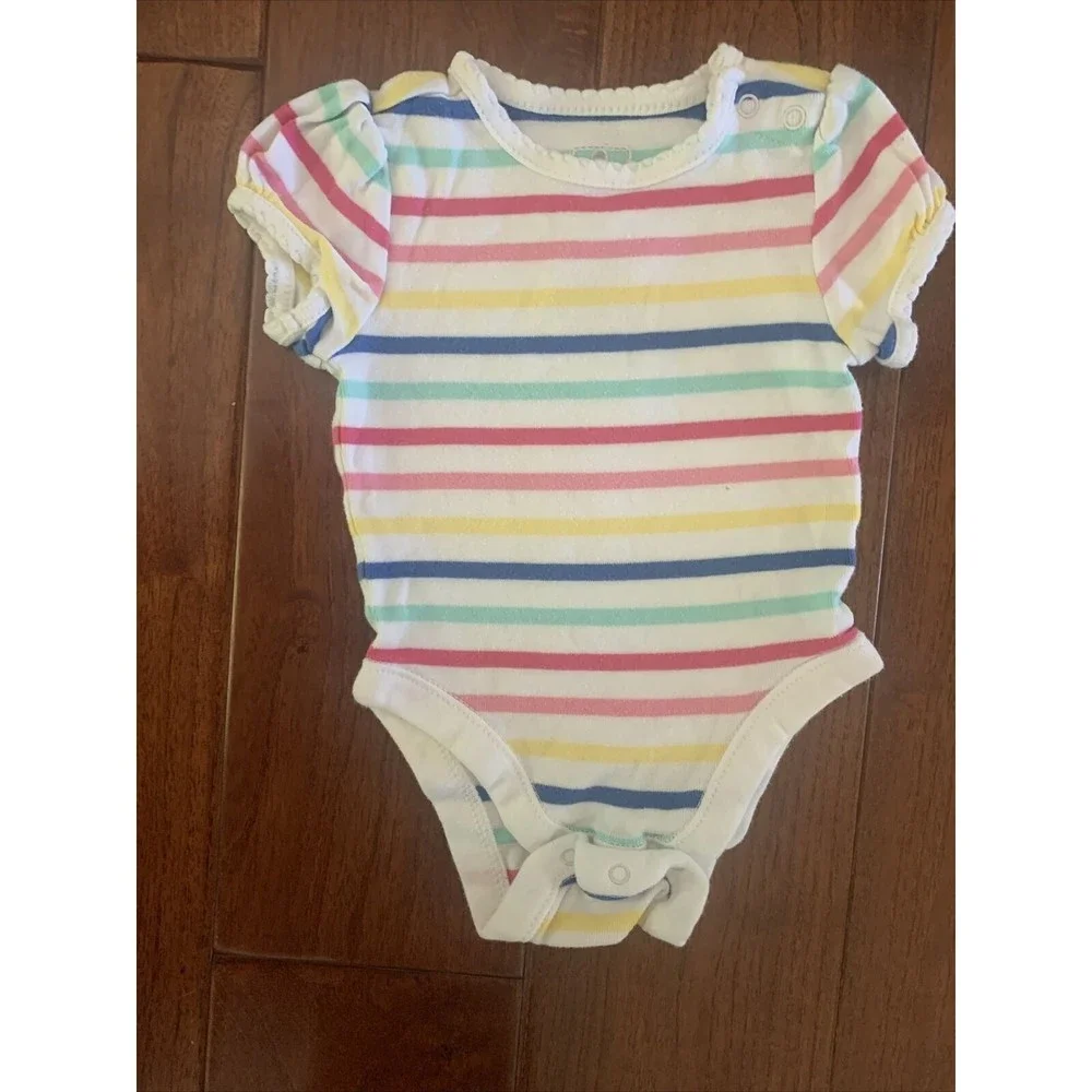 Baby Girl One Piece Cotton Bodysuits Size 3-6 Months Short Sleeve lot of eleven